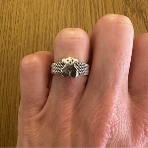 TOUS Silver Mesh Teddy Bear Ring